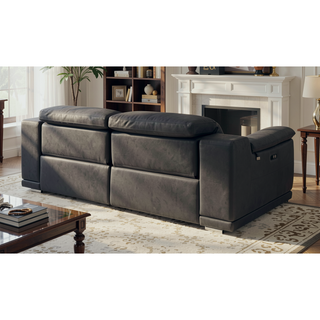 Sunvega Top Grain Italian Leather Power Reclining Sofa with USB Charger