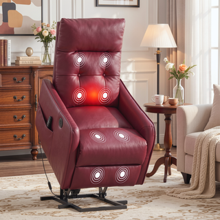 Sunvega Single Motor Power Lift Recliner Chair with Massage and Heat for Elderly