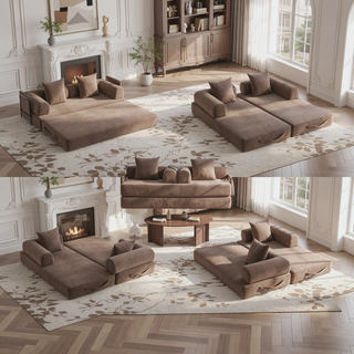 Sunvega Foldable Compressible Sofa with Metal Frame and Cushions for Small Spaces