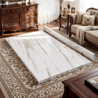 Sunvega Laminate Countertop with Marble Stripe Design for DIY Office Desk and Laundry Room