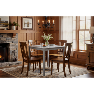 Sunvega Walnut Square Wood Dining Table for Kitchen with Counter Height and Tapered Legs