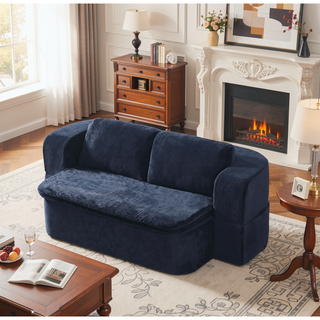 Sunvega Modern Folding Futon Floor Sofa Bed Couch with Silk Wool Cushion Blanket