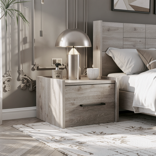 Sunvega Floating Nightstand with Handy Drawer and Surface for Bedroom Storage