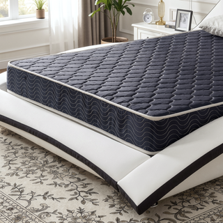 Sunvega Navy Blue Diamond Quilted Waterproof Breathable 6-Inch High-Density Foam Mattress