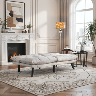 Sunvega Modern 2 Seater Sofa Bed with Adjustable Armrest and Backrest