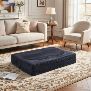 Sunvega Soft Teddy Bear Fabric Folding Sofa Bed Sleeper Futon for Living Room