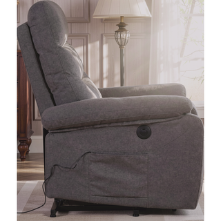 Sunvega Grey Fabric Lift Chair Recliner with Electric Mechanism and Plush Cushioning