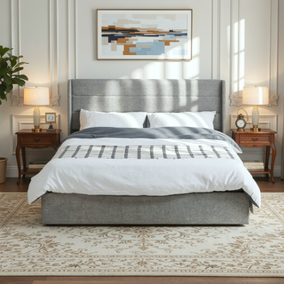 Sunvega Queen Upholstered Platform Bed Frame with Storage Drawers and Headboard