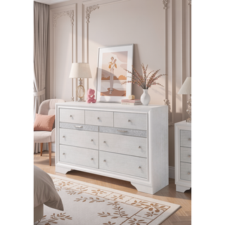 Sunvega Chic Nightstand with Textured Surface and Jewelry Drawer for Bedroom