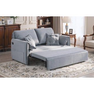 Sunvega Premium Velvet Convertible 3 in 1 Sleeper Sofa Bed with Adjustable Backrest