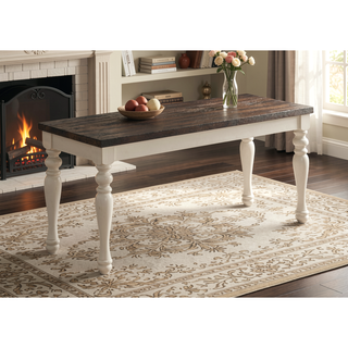 Sunvega Acacia and Asian Hardwood Bench with Wire Brushed Two Tone Finish
