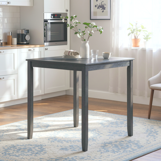 Sunvega Walnut Square Wood Dining Table for Kitchen with Counter Height and Tapered Legs