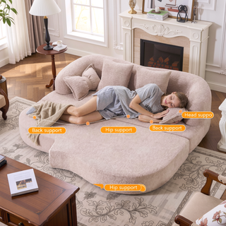 Sunvega 70 Inch Foldable Sofa Bed with 4 Pillows for Living Room Apartment
