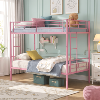 Sunvega Metal Bunk Bed with Trundle for Modern Space Saving Bedroom