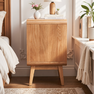 Sunvega Premium European Beechwood Nightstand with Ample Storage and Safe Design