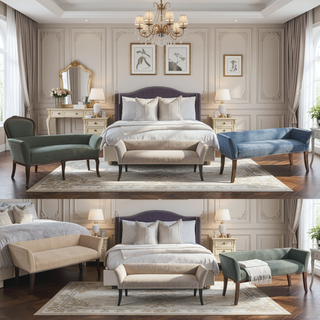 Sunvega Upholstered Cream Accent Bench with Padded Back and Flared Arms