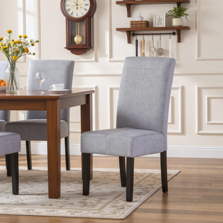 Sunvega Modern Upholstered Dining Chair with T-Stitch Design and Wood Legs