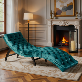 Sunvega Elegant Tufted Velvet Chaise Lounge for One-Person Relaxation