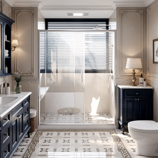 Sunvega 60x62 Inch Adjustable Sliding Shower Door with Tempered Glass and Black Frame