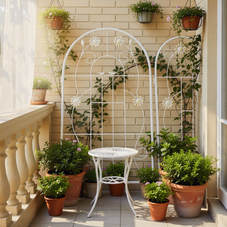 Sunvega Rustproof Metal Garden Trellis for Climbing Plants Outdoor Flower Support 4 Pack