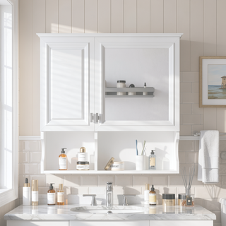 Sunvega 30 Inch Wall Mounted Mirror Medicine Cabinet with Adjustable Shelf