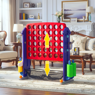 Sunvega 4-in-1 Giant Game Set with Basketball Hoop Ring Toss & Connect 4