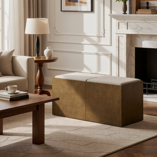 Sunvega Modern Accent Bench with Removable Cushion and Lower Storage Shelf