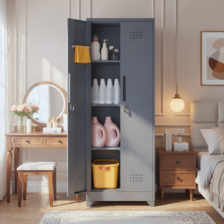 Sunvega Heavy Duty Steel Storage Cabinet With Locking Doors and Adjustable Shelves