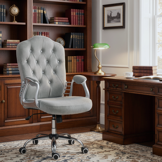Sunvega Velvet Computer Chair with Tilt Function and Adjustable Height for Home Office
