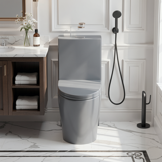 Sunvega Modern Fan-Shaped Design One-Piece Toilet with Dual Flush and Soft Close Seat