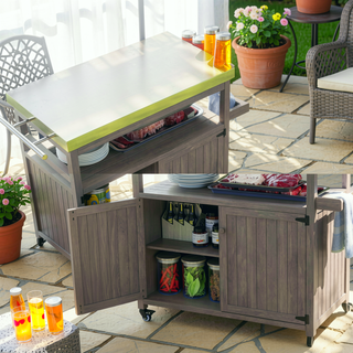 Sunvega Heavy Duty Outdoor Grill Cart with Stainless Steel Top and Spacious Storage