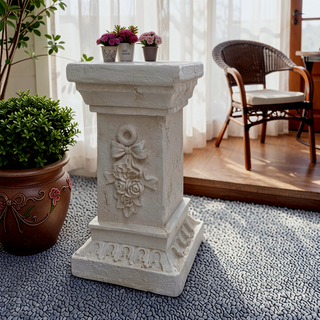 Sunvega Elegant White Ancient Greek Style Roman Column Pedestal for Garden Ornaments