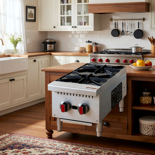 Sunvega Heavy-Duty 4-Burner Commercial Gas Stove with 100,000 BTU