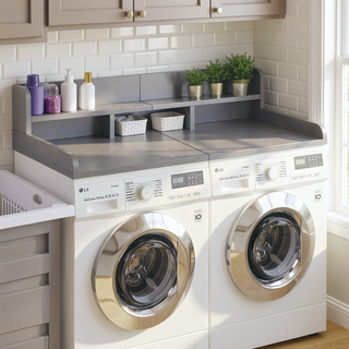 Sunvega Waterproof MDF Washer Dryer Countertop with Non-slip Pads and High Edge