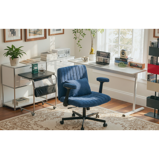 Sunvega Orange Criss Cross Armrest Office Chair with Wheels for Home Office