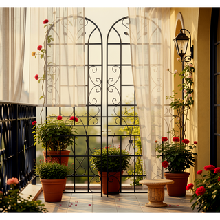 Sunvega 4 Pack 86.7" x 19.7" Metal Galvanized Rustproof Trellis for Climbing Plants