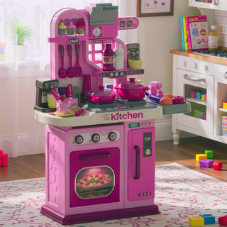 Sunvega Kids Kitchen Playset with Lights Sounds and 33 Accessories for Toddlers