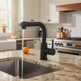 Sunvega Single Handle Kitchen Sink Faucet with Pull Out Sprayer and Deck Plate