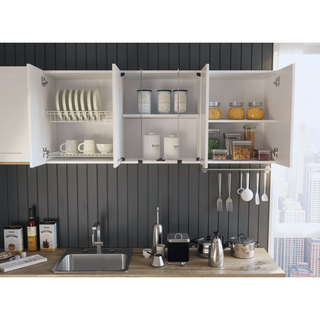 Sunvega Superior Peoria Wall Cabinet with Four Interior Shelves and White Finish