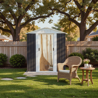 Sunvega Pent Roof Outdoor Storage Shed with Aluminum Alloy Frame and Sliding Door
