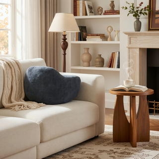 Sunvega Faux Fur Bean Bag Sofa with Memory Foam Filler and Armrests for Living Room