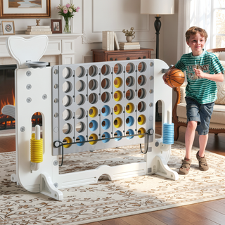 Sunvega 4-in-1 Giant Game Set with Basketball Hoop Ring Toss & Connect 4