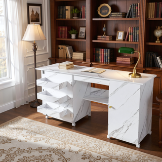 Sunvega 4-in-1 Folding Sewing Table with Lockable Wheels and Shelves for Crafting