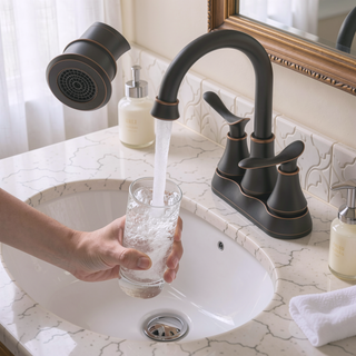 Sunvega Oil Rubbed Bronze 2-Handle Bathroom Faucet with Pop-up Drain