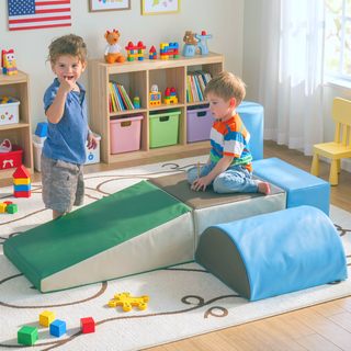 Sunvega 5 Piece Soft Foam Climb Crawl Activity Play Set with Blocks for Toddlers