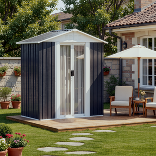 Sunvega Pent Roof Outdoor Storage Shed with Aluminum Alloy Frame and Sliding Door