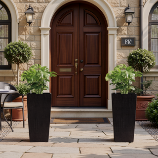 Sunvega 2 Pack Tall 21.7 Inch Crack-Resistant UV-Resistant Matte Planter Box for Indoor Outdoor