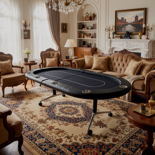 Sunvega Foldable Rolling 10-Player Poker Table with Cup Holders for Home Games