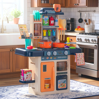 Sunvega Kids Kitchen Playset with Real Sounds and Light 42 PCS Toy Accessories Set