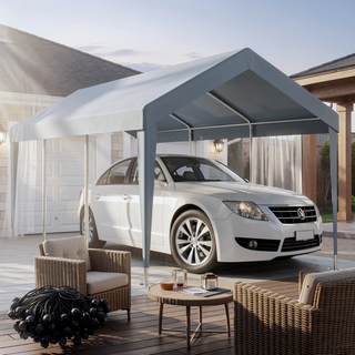 Sunvega 12x20ft Waterproof UV Protected Carport Canopy Cover with 76 Elastic Buckles